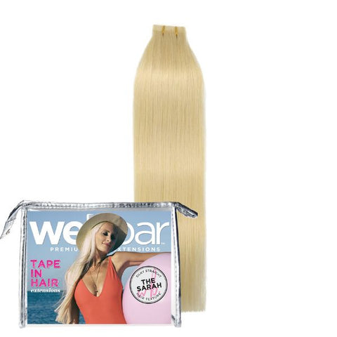 Blonde Tape In Hair Extensions - SARAH Silky Straight - Bleach Blonde