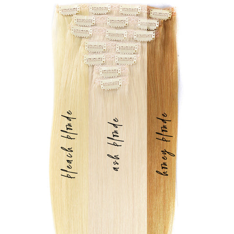 Blonde Clip In Hair Extensions - SARAH Silky Straight